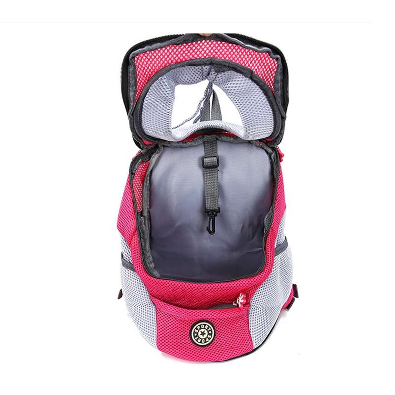 Outdoor Pet Dog Carrier Bag Front Bag Double Shoulder Portable Travel Backpack Mesh Backpack Head, S