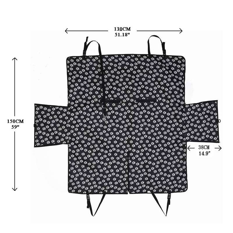Waterproof Rear Back Pet Dog Car Seat Cover Mats Hammock Protector With Safety Belt, Size:130x150x38