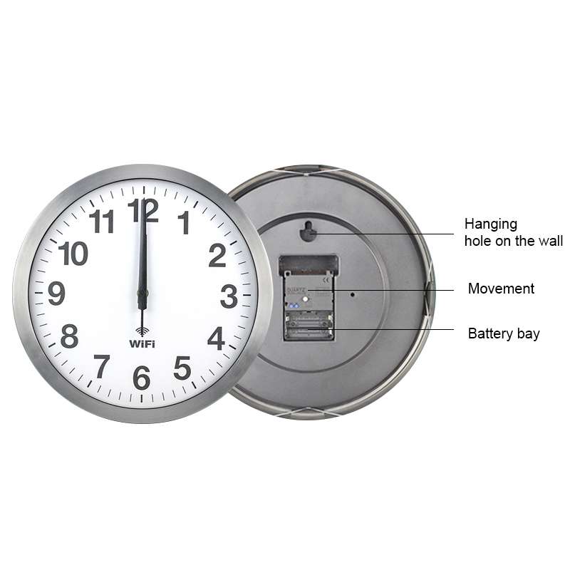 Smart Network Automatic Time Synchronization Wifi Wall Clock Modern Minimalist Silent Living Room Cl