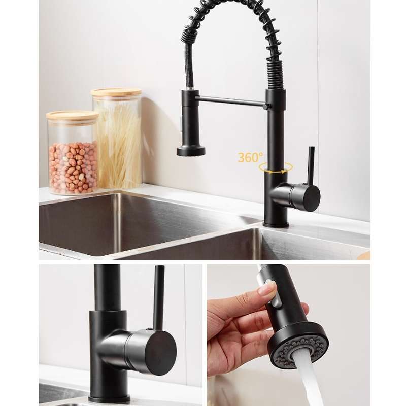 Kitchen Faucet Hot & Cold Water Tank Valve Sink Faucet, Specification: Black Model