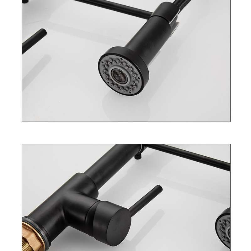 Kitchen Faucet Hot & Cold Water Tank Valve Sink Faucet, Specification: Black Model