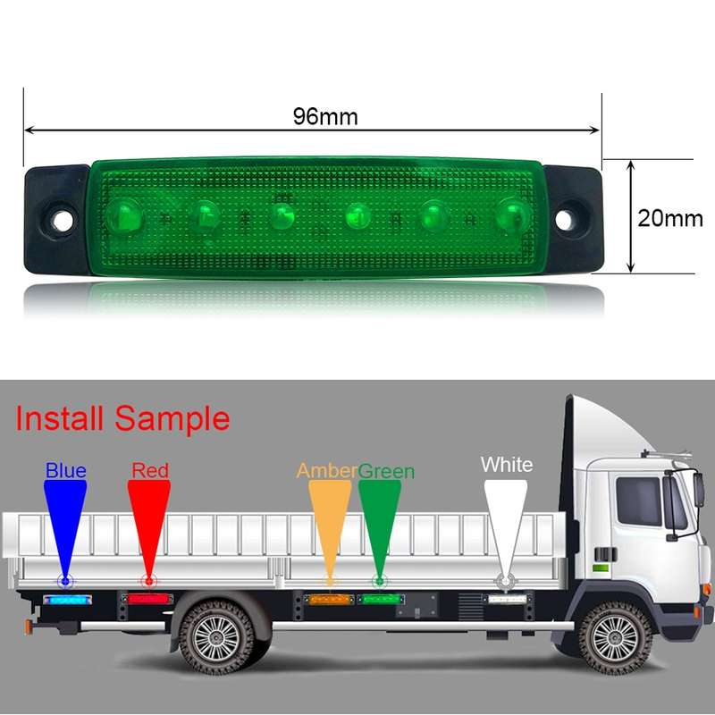 4 PCS 12V 6 SMD Auto Car Bus Truck Wagons External Side Marker Lights LED Trailer Indicator Light Re