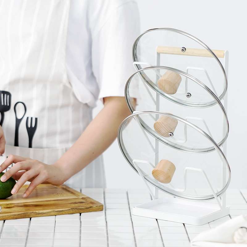 Iron Three-Layer Pot Cover Rack Storage Drain Rack