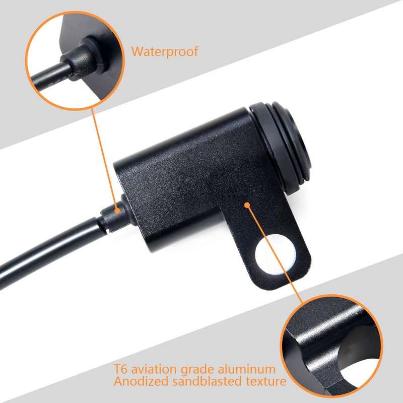 2 PCS / Set Motorcycle LED Lights Rearview Mirror Left And Right Switches Waterproof Boat-Shaped Swi