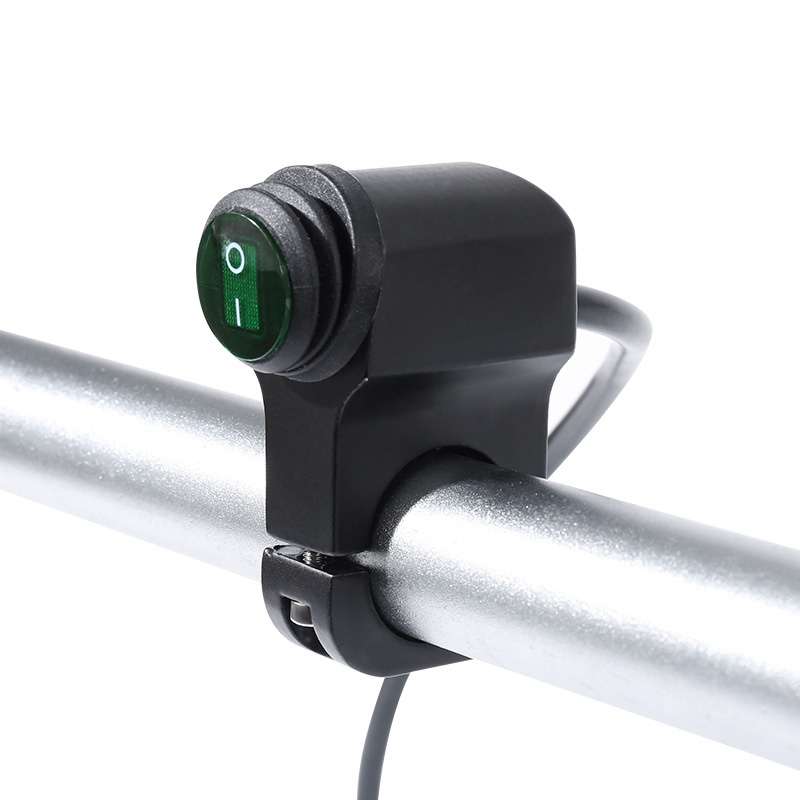 Motorcycle Aluminum Alloy Faucet LED Waterproof Switch Accessories Headlight Switch(Blue Light Black