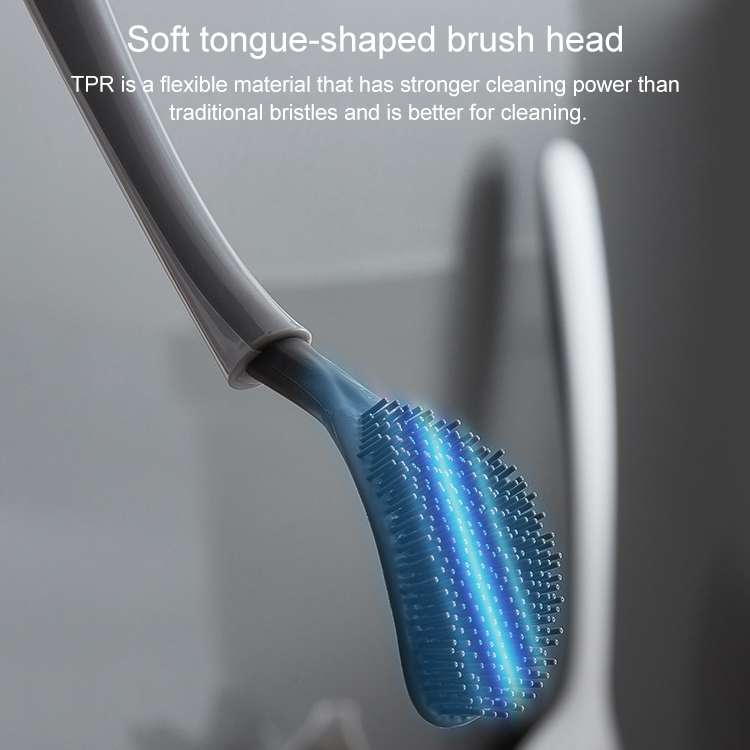 Toilet Brush Household Toilet Dead Corner Silicone Brush Wall-Mounted Cleaning Kit(Grey)