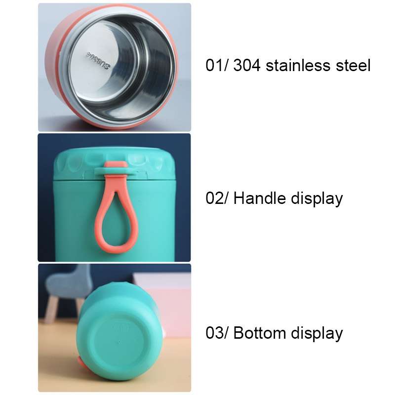 Stainless Steel Soup Cup Soup Pot Lunch Box Portable Thermos Cup(Red)