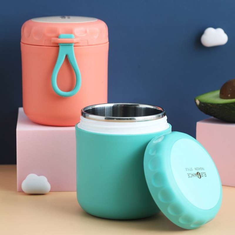 Stainless Steel Soup Cup Soup Pot Lunch Box Portable Thermos Cup(Red)