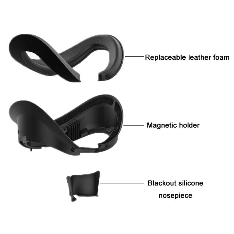 For PICO 4 Sponge Leather Magnetic Blackout Sweat Face Cover