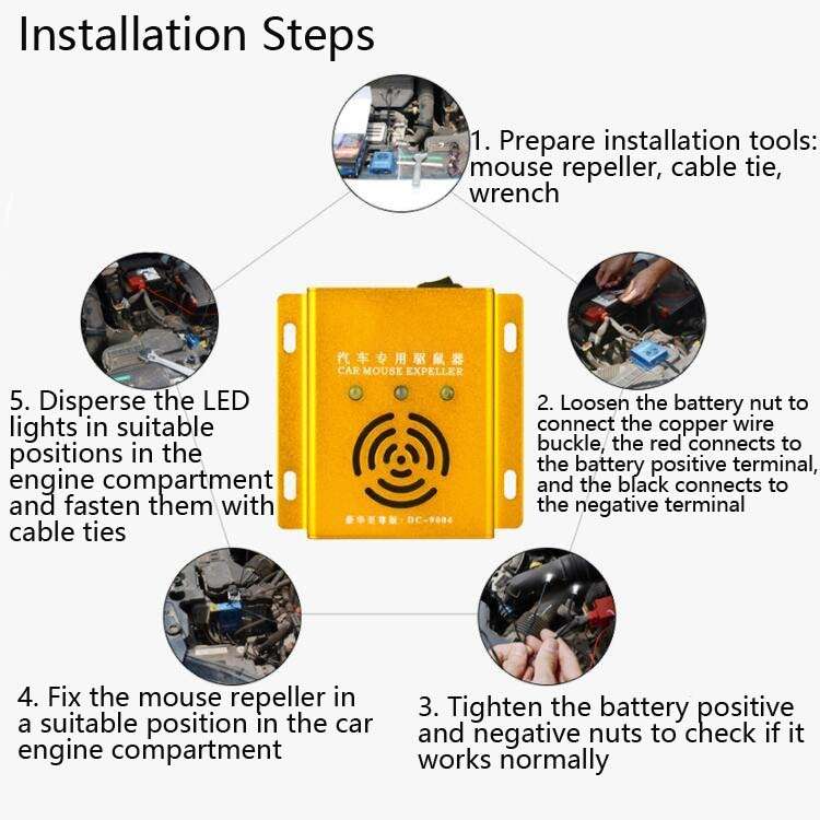 Car Mouse Repeller Ultrasonic Electronic Car Mouse Repeller Sound And Light Combined Mouse And Insec