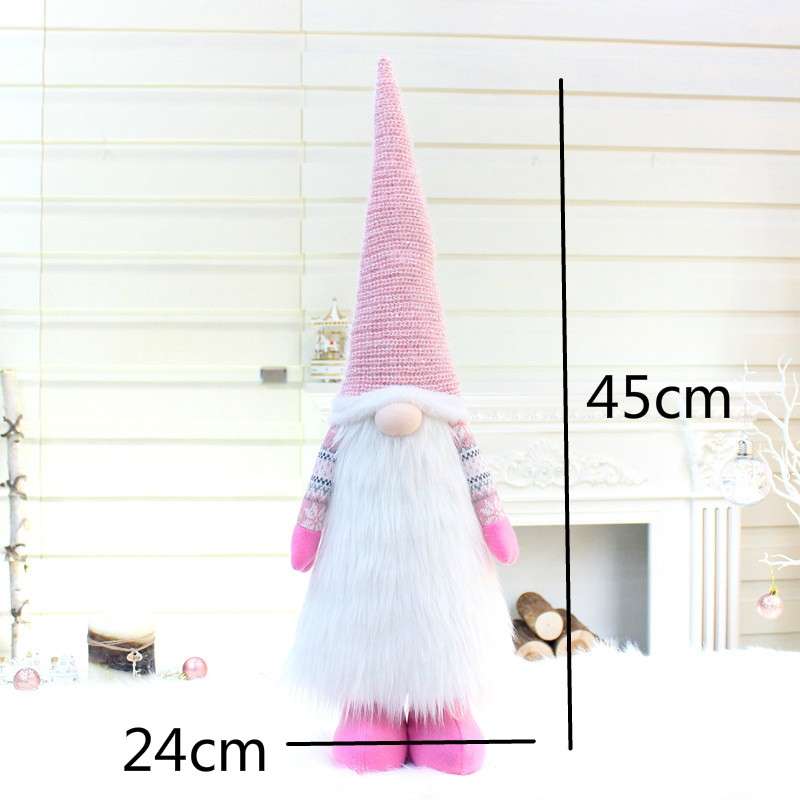 Christmas Faceless Dolls Holiday Decorations Children Gift, Style:32011(Pink)