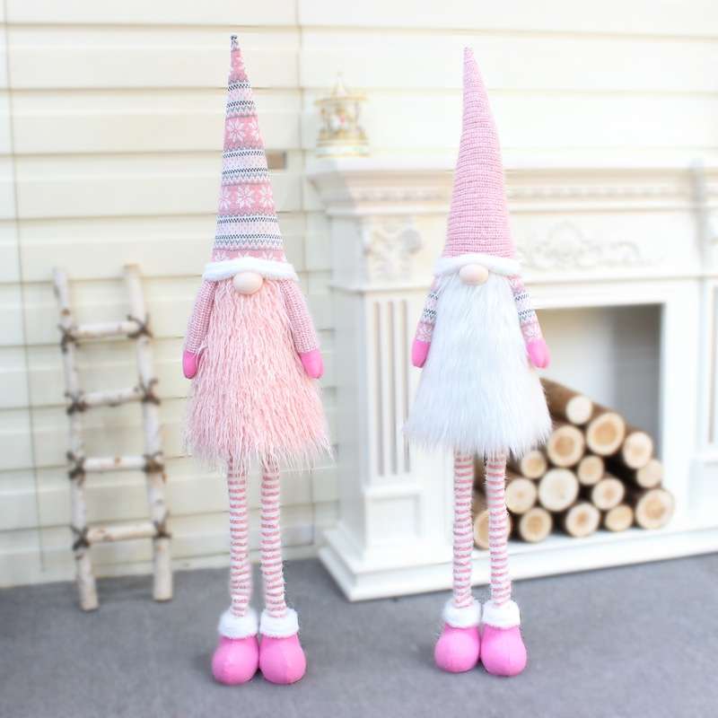 Christmas Faceless Dolls Holiday Decorations Children Gift, Style:32011(Pink)