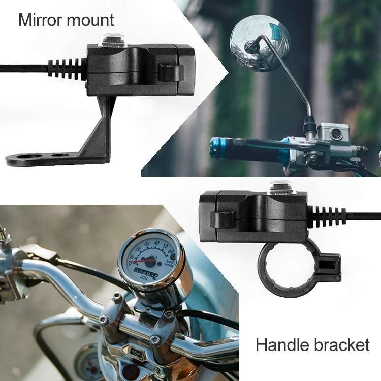 Dual USB Port 12V Waterproof Motorbike Motorcycle Handlebar Charger 5V 1A/2.1A Adapter Power Supply