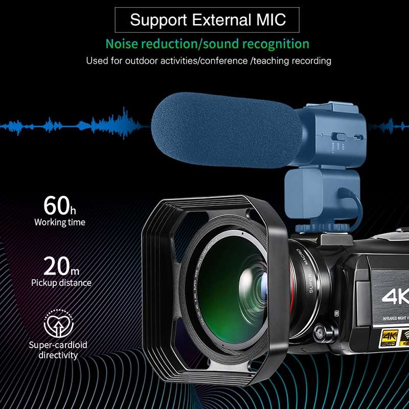 ORDRO AC3 3.1 inch IPS Screen 4K Full HD 13MP Night Vision WiFi Live Camcorder DV Digital Camera, St