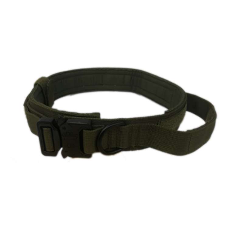 Nylon Thickened Large And Medium-Sized Dog Traction Collar Pet Collar, Size:L(Black)