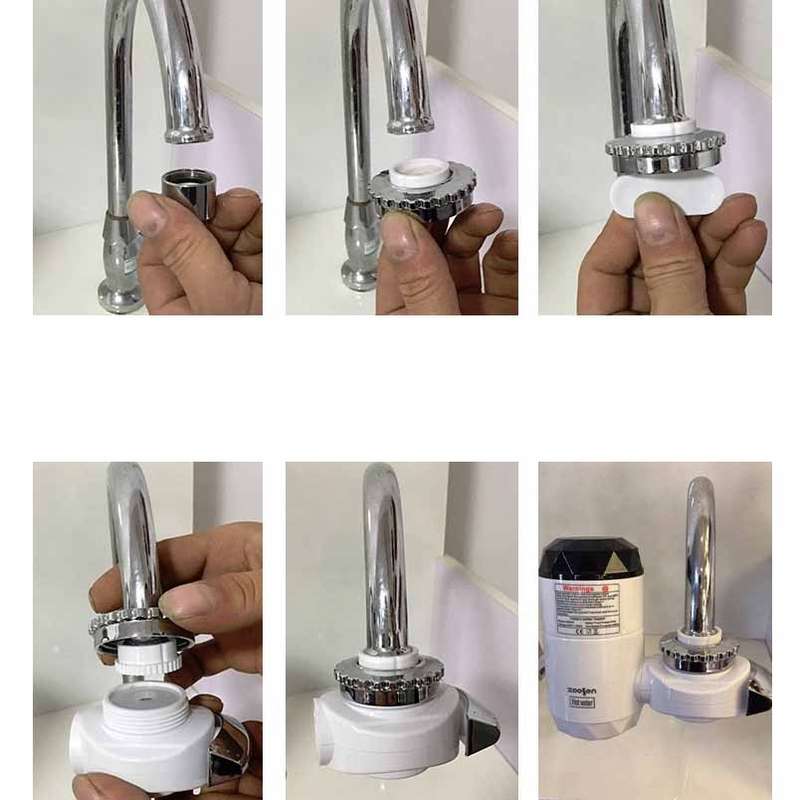 Zoosen Electric Hot Water Faucet Connection Type Instant Hot Water Faucet EU Plug, Style:With shower