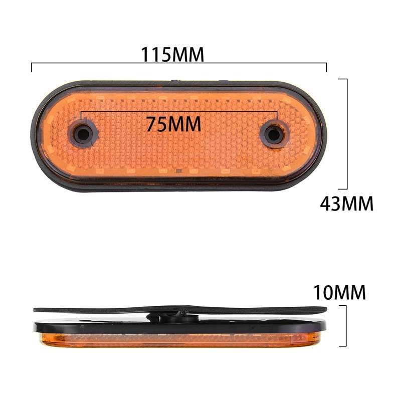 5 PCS MK-095 24V 20 LEDs Universal Truck Side Lights Truck Trailer Tail Lights(Red)