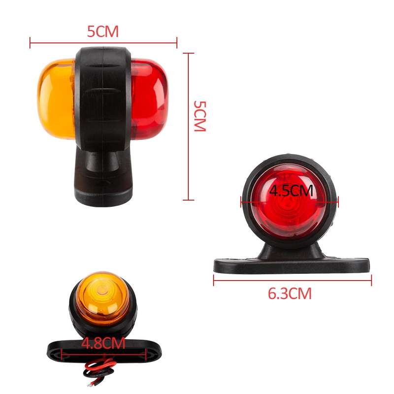 2 PCS R9 12-24V 2 LEDs 2000-4000K Double-Sided Waist Light Truck Side Light Cargo Truck Modification
