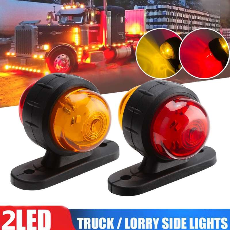 2 PCS R9 12-24V 2 LEDs 2000-4000K Double-Sided Waist Light Truck Side Light Cargo Truck Modification
