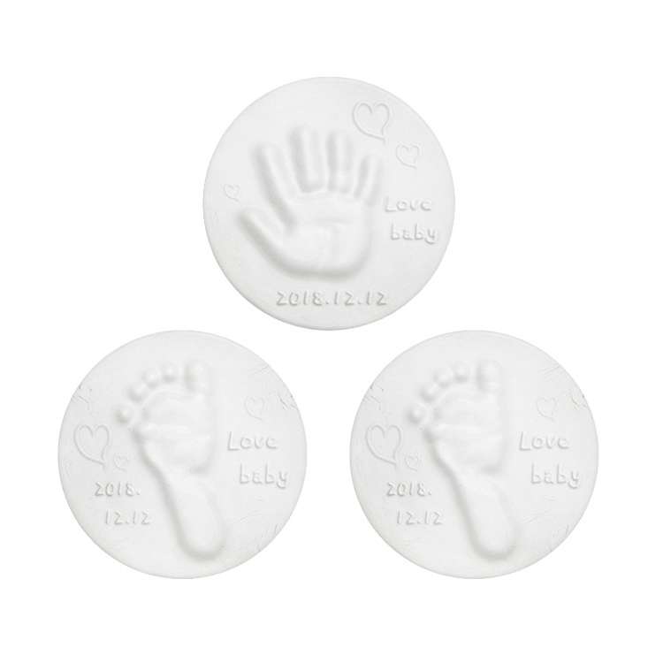 10 PCS Baby Care Air Dry Soft Clay Baby Hand and Foot Inkpad(Pink)