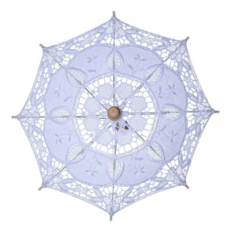 Wedding Bridal Lace Umbrella Shooting Props Wedding Supplies, Size: Length 26cm/ Diameter 29cm(Milky