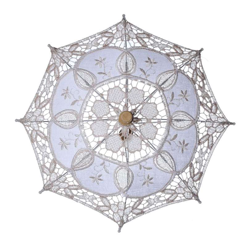 Wedding Bridal Lace Umbrella Shooting Props Wedding Supplies, Size: Length 43/Diameter 45cm(White)