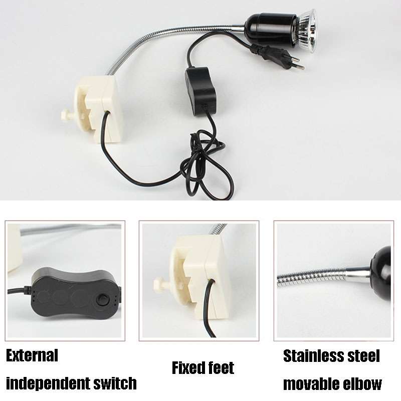 Tortoise UVB Tanning Lamp Holder Full Spectrum Pet Solar Heating Light Holder, EU Plug