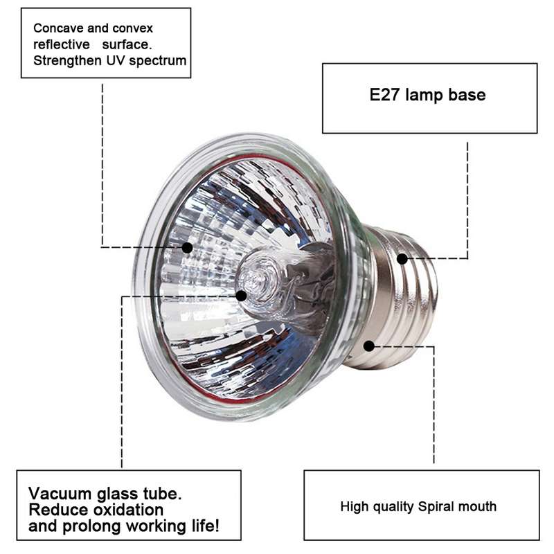 Tortoise UVB Tanning Lamp Holder Full Spectrum Pet Solar Heating Light Holder, EU Plug