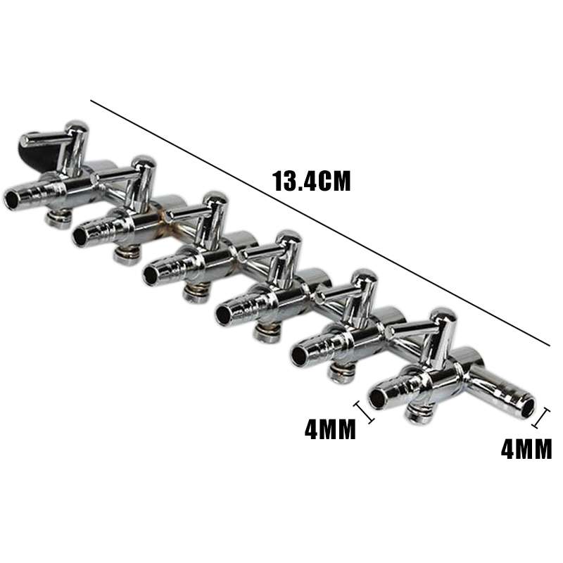 Fish Tank Oxygen Pipe Stainless Steel Distributor Oxygen Regulating Valve, Specification: Six Heads