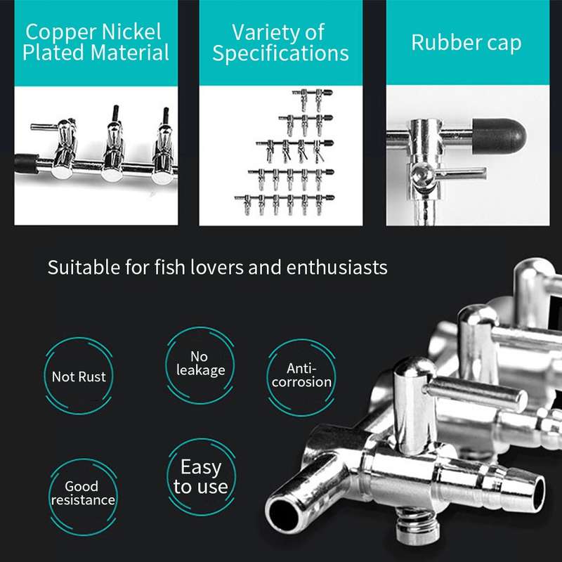 Fish Tank Oxygen Pipe Stainless Steel Distributor Oxygen Regulating Valve, Specification: Six Heads