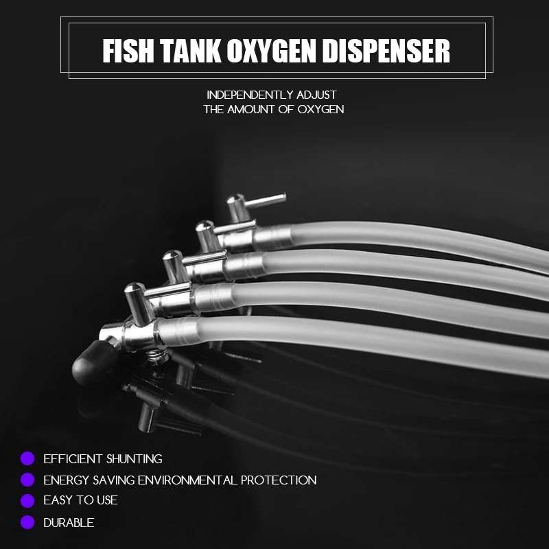 Fish Tank Oxygen Pipe Stainless Steel Distributor Oxygen Regulating Valve, Specification: Six Heads