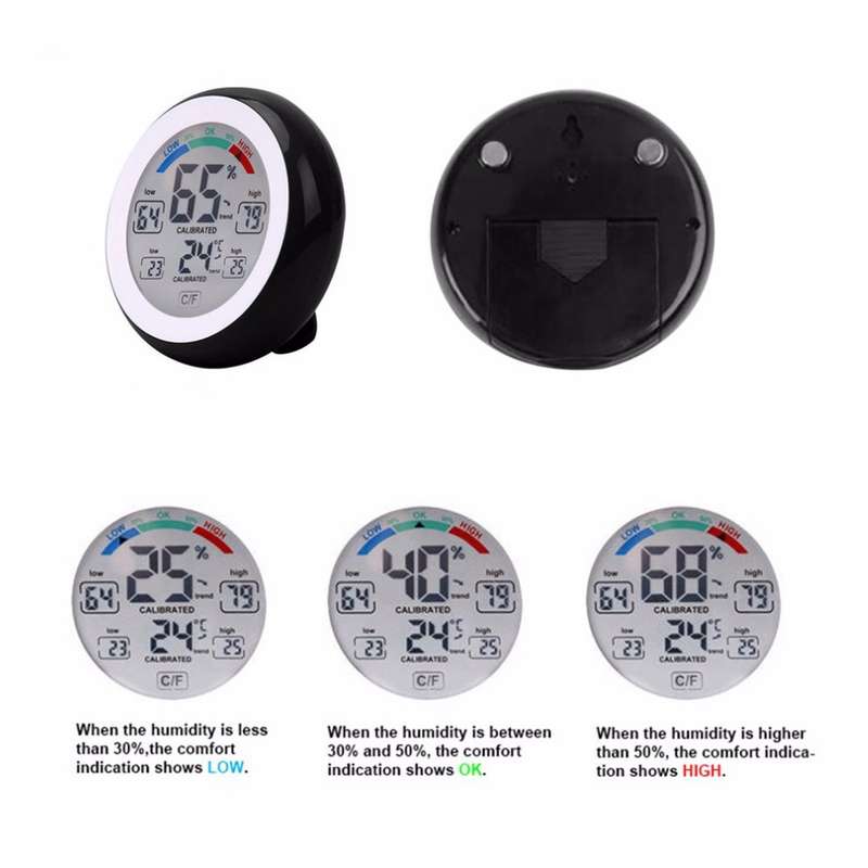 TS-S93 Multifunctional Digital Thermometer Hygrometer Temperature Humidity Meter, Value Trend Displa