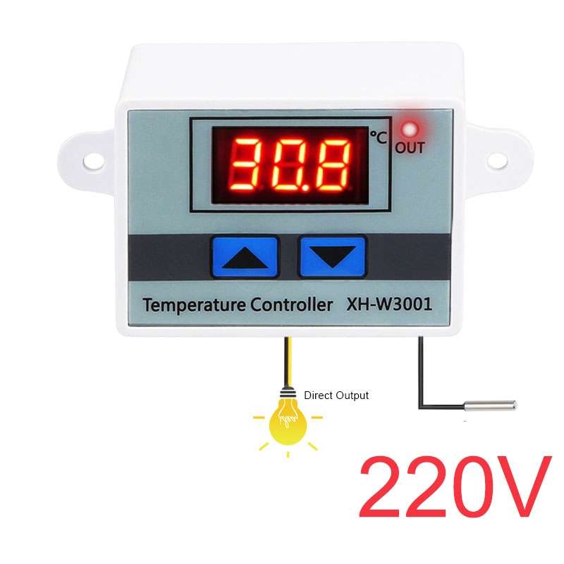 XH-W3001 Digital LED Temperature Controller Arduino Cooling Heating Switch Thermostat NTC Sensor 220