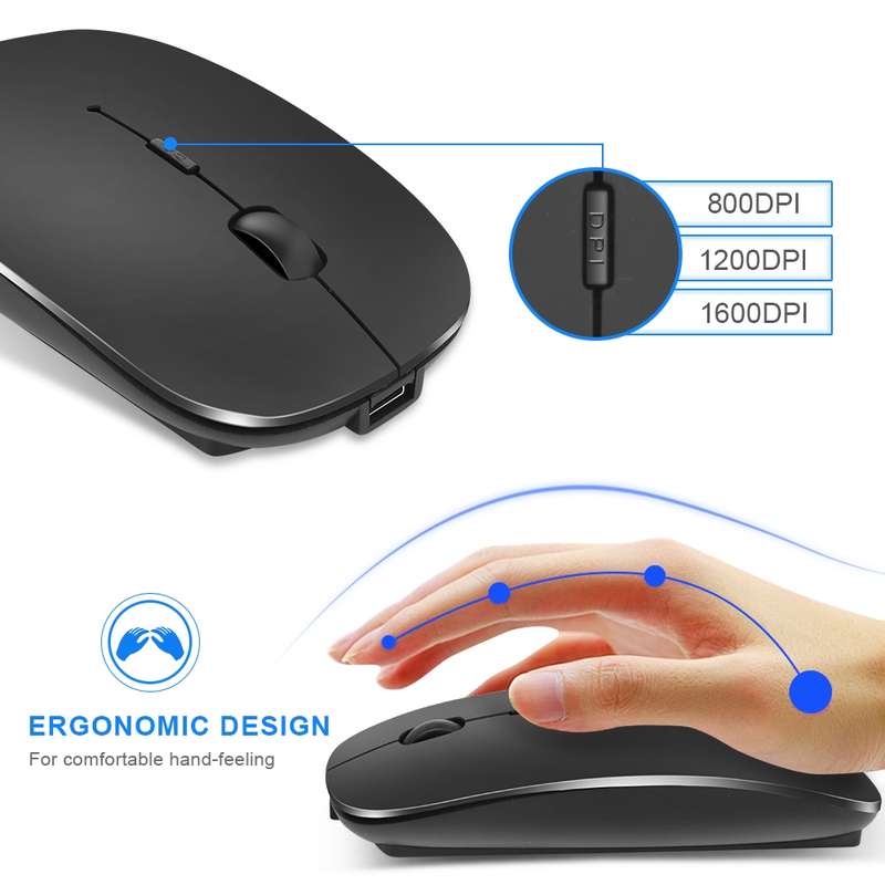 iMICE E-1300 4 Keys 1600DPI Luminous Wireless Silent Desktop Notebook Mini Mouse, Style:Charging Lu