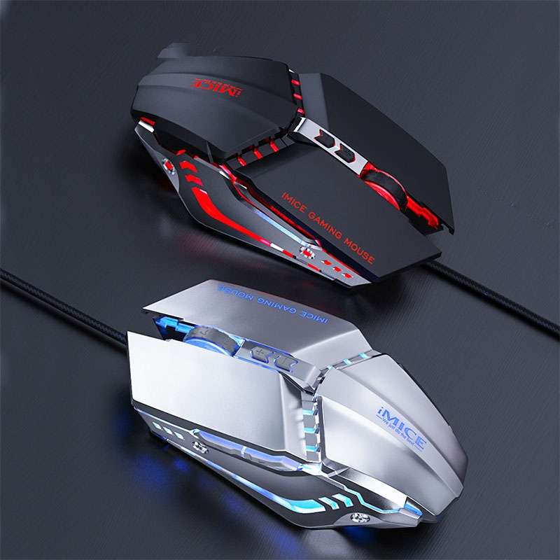 iMICE T80 7 Keys 3200 DPI Macro Programming Mechanical Gaming Wired Mouse, Cable Length: 1.8m(Silve