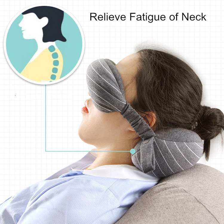 Business Travel Portable Pillow Eye Protection(Light Grey)