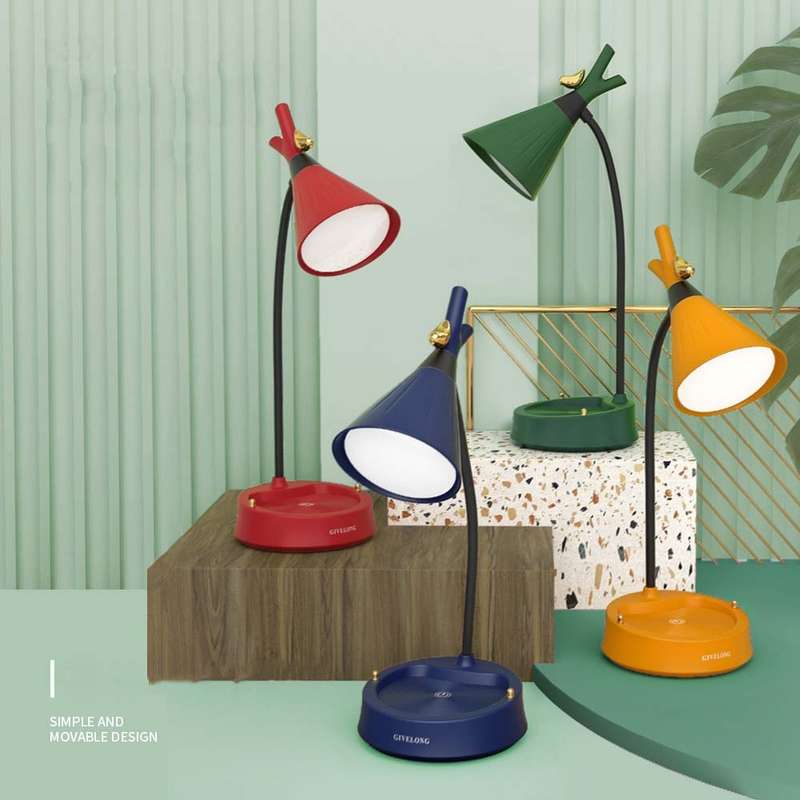 GIVELONG Forest Bird LED Touch Usb Table Lamp With Mobile Phone Holder Bedroom Bedside Night Light(G