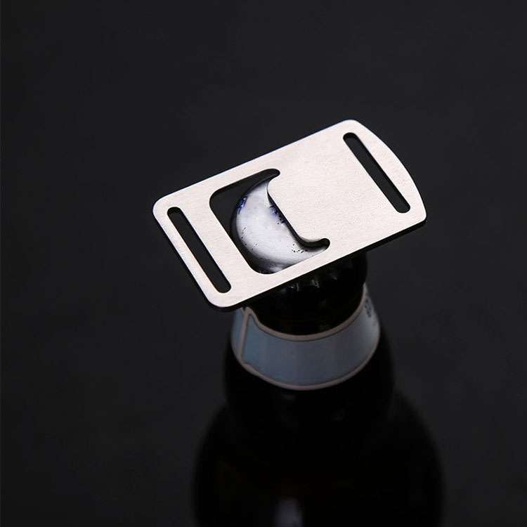 20 PCS Ribbon Bottle Opener Stainless Steel Card Bottle Opener Outdoor Backpack Webbing Buckle Lanya