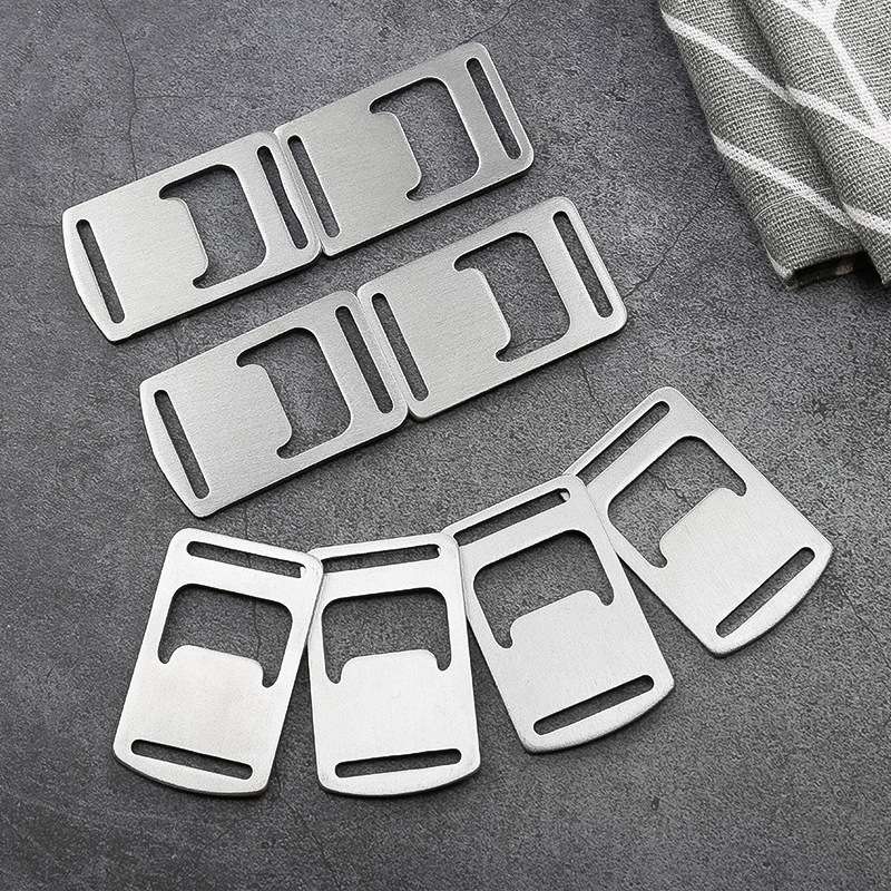 20 PCS Ribbon Bottle Opener Stainless Steel Card Bottle Opener Outdoor Backpack Webbing Buckle Lanya