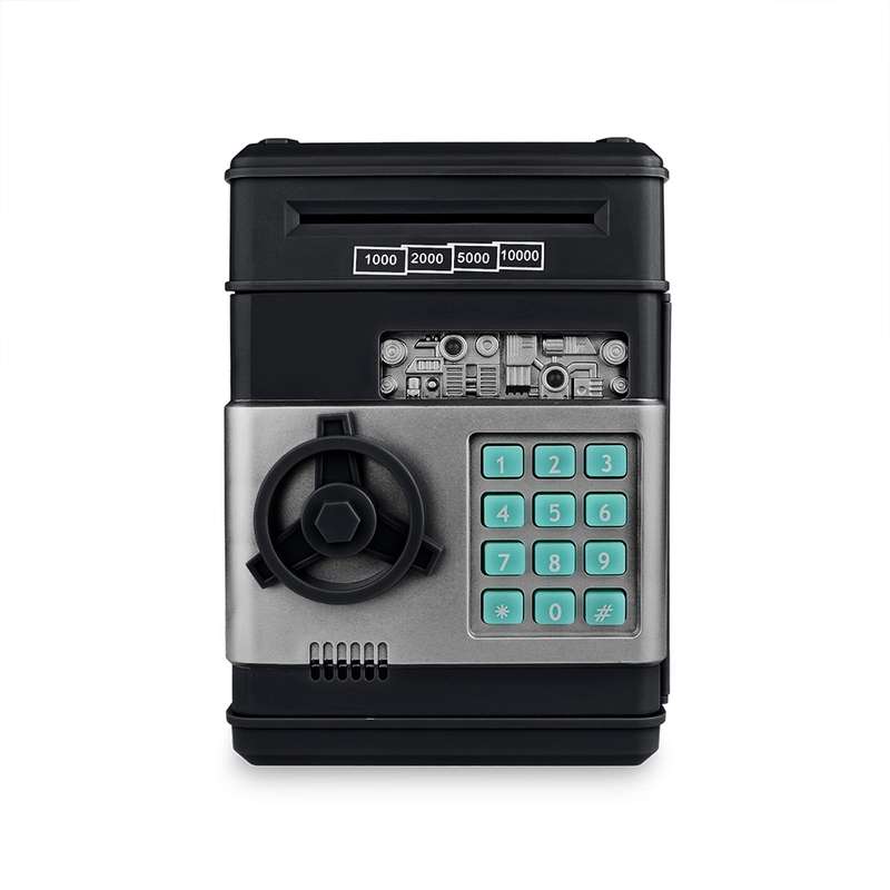 Electronic Piggy Bank ATM Password Money Coins Saving Box, Music Version(Pink)