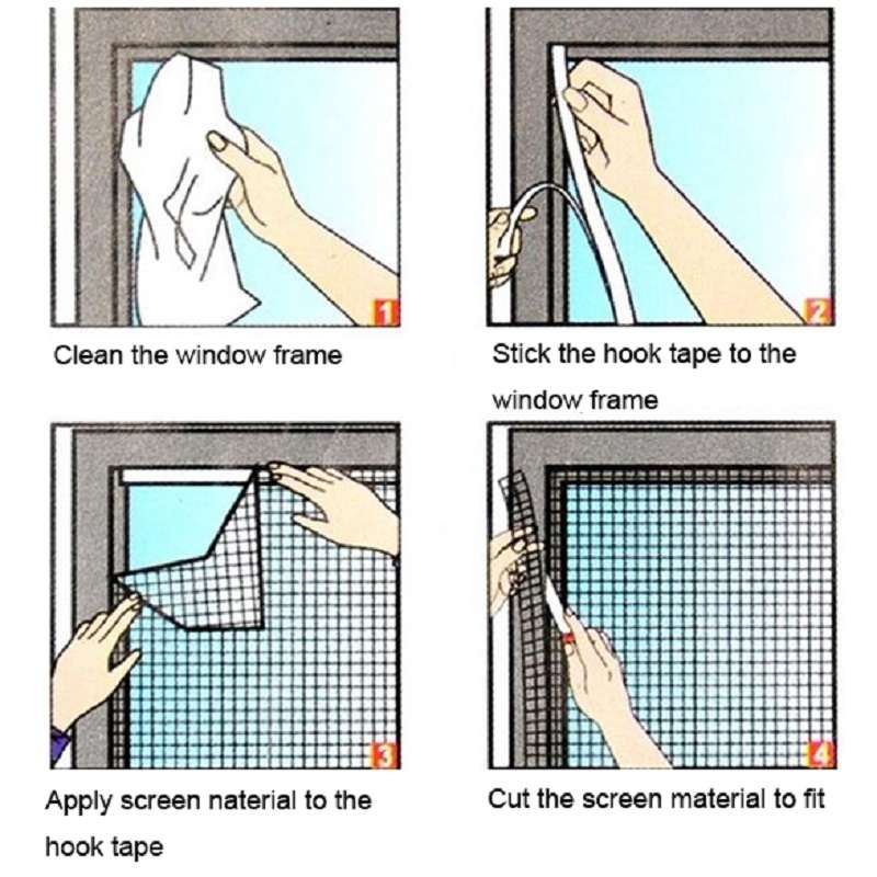 DIY Fly Mosquito Bug Mesh Window Screen Self-adhesive Anti-mosquito Net 15X20CM