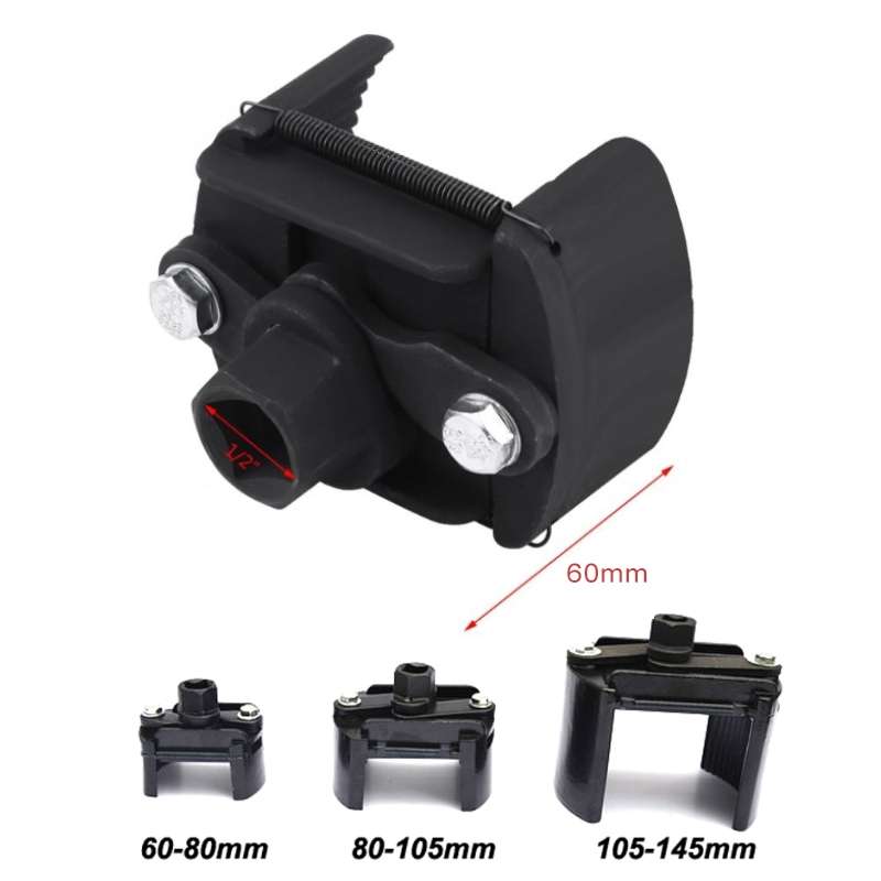 60mm-80mm Universal Cast Steel Adjustable 2 Jaw Oil Filter Wrench Fuel Remover Removal Tool Two-claw