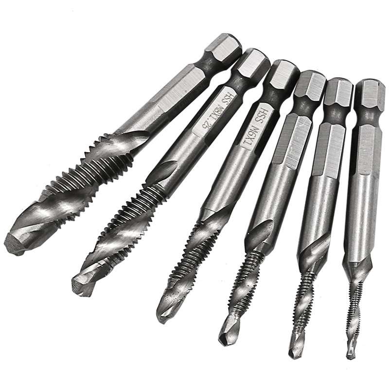 6 PCS / Set HSS Multi-Function Integrated Composite Tap Hole Tapping Chamfering