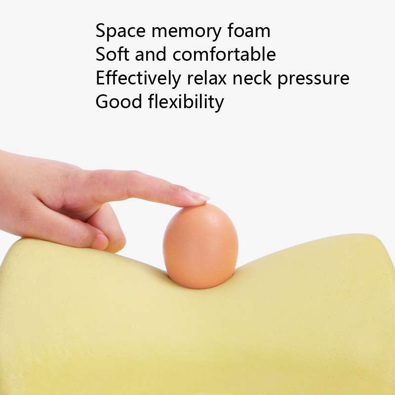 Car Headrest Pillow Neck Pillow Car Memory Foam Cervical Pillow Interior Supplies(Black Red Edge)