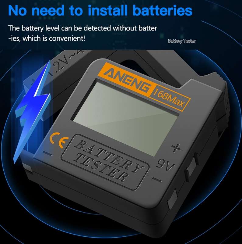 2 PCS ANENG 168MAX Portable Battery Tester High-Precision Battery Power Tester Battery Capacity Test