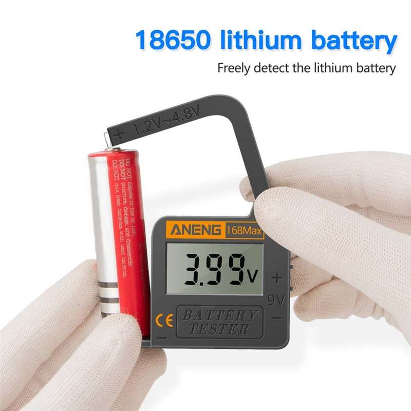 2 PCS ANENG 168MAX Portable Battery Tester High-Precision Battery Power Tester Battery Capacity Test