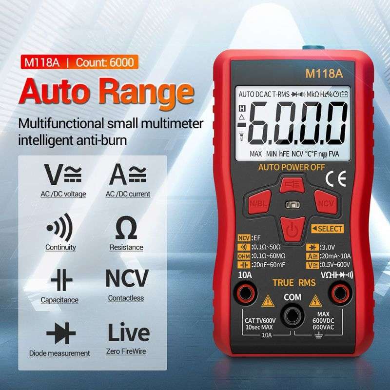 ANENG M118A High-Precision Automatic Range Multimeter Multi-Function Small Electrician Instrumentati