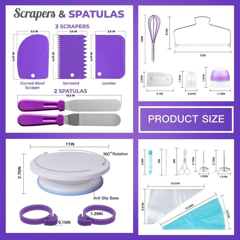 137 in 1 Cake Turntable Set Decorating Mouth Decorating Bag Baking Tool