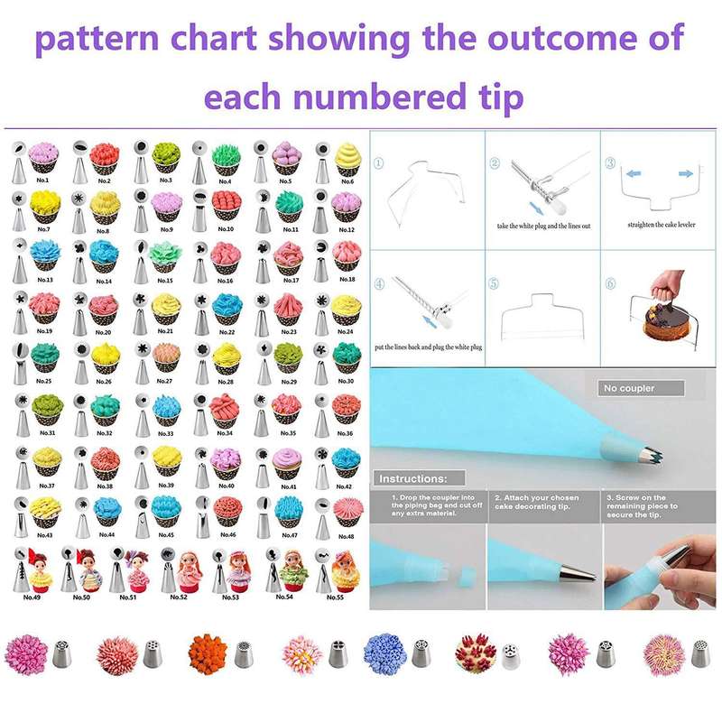 137 in 1 Cake Turntable Set Decorating Mouth Decorating Bag Baking Tool