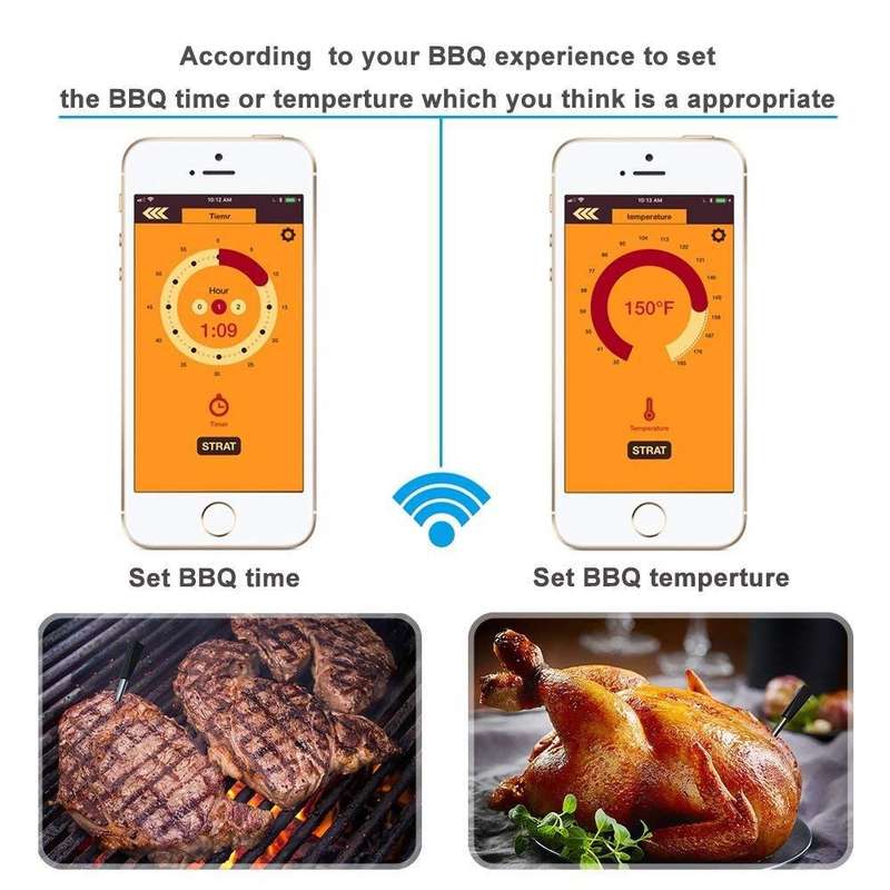 TY530 BBQ Probe Wireless Bluetooth Thermometer Mobile Phone APP Kitchen Food Barbecue Oven Thermomet